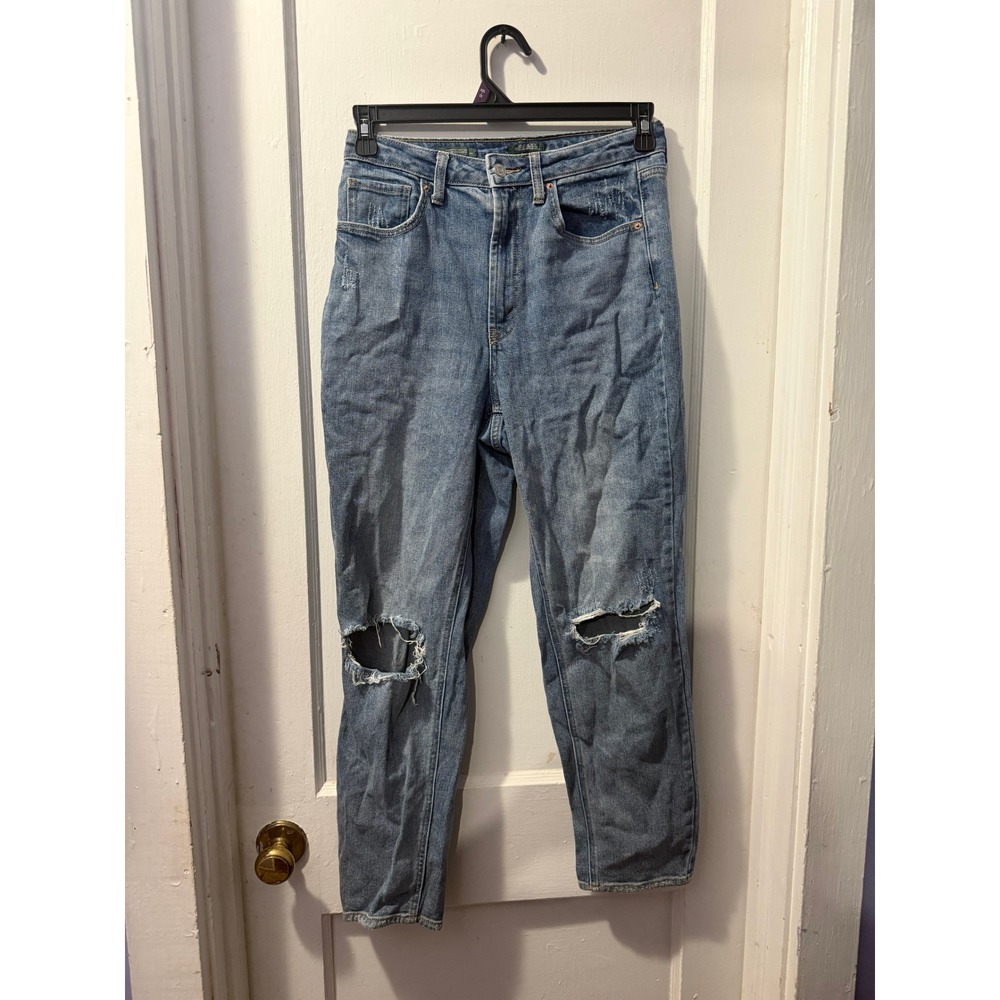 Wild Fable Highest Rise Curvy Mom Distressed Jeans Medium Wash Blue Size 8